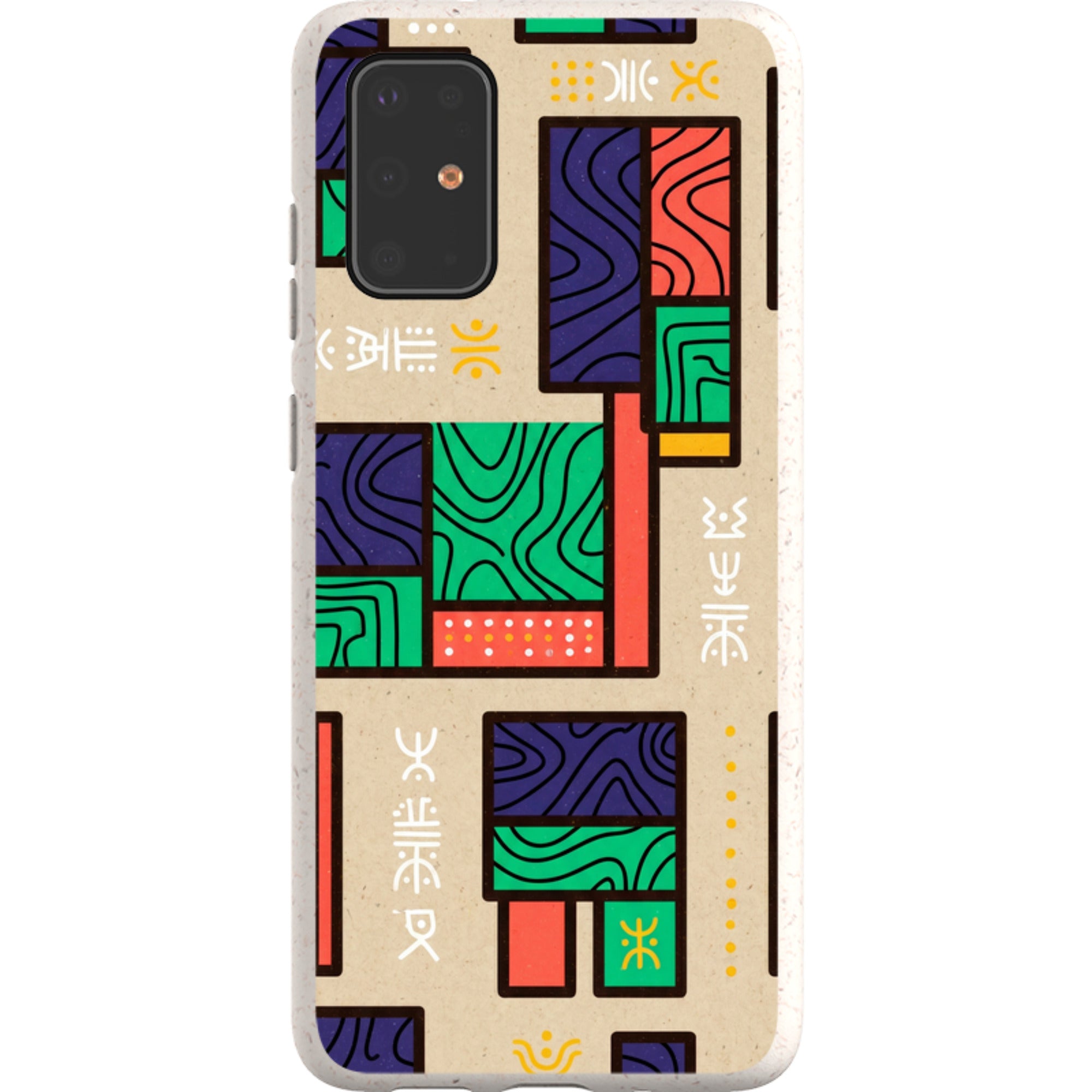 Ankara Blocks on Sand by Ada Okoye — Galaxy Bio-degradable Case for Samsung Galaxy — Finnaij