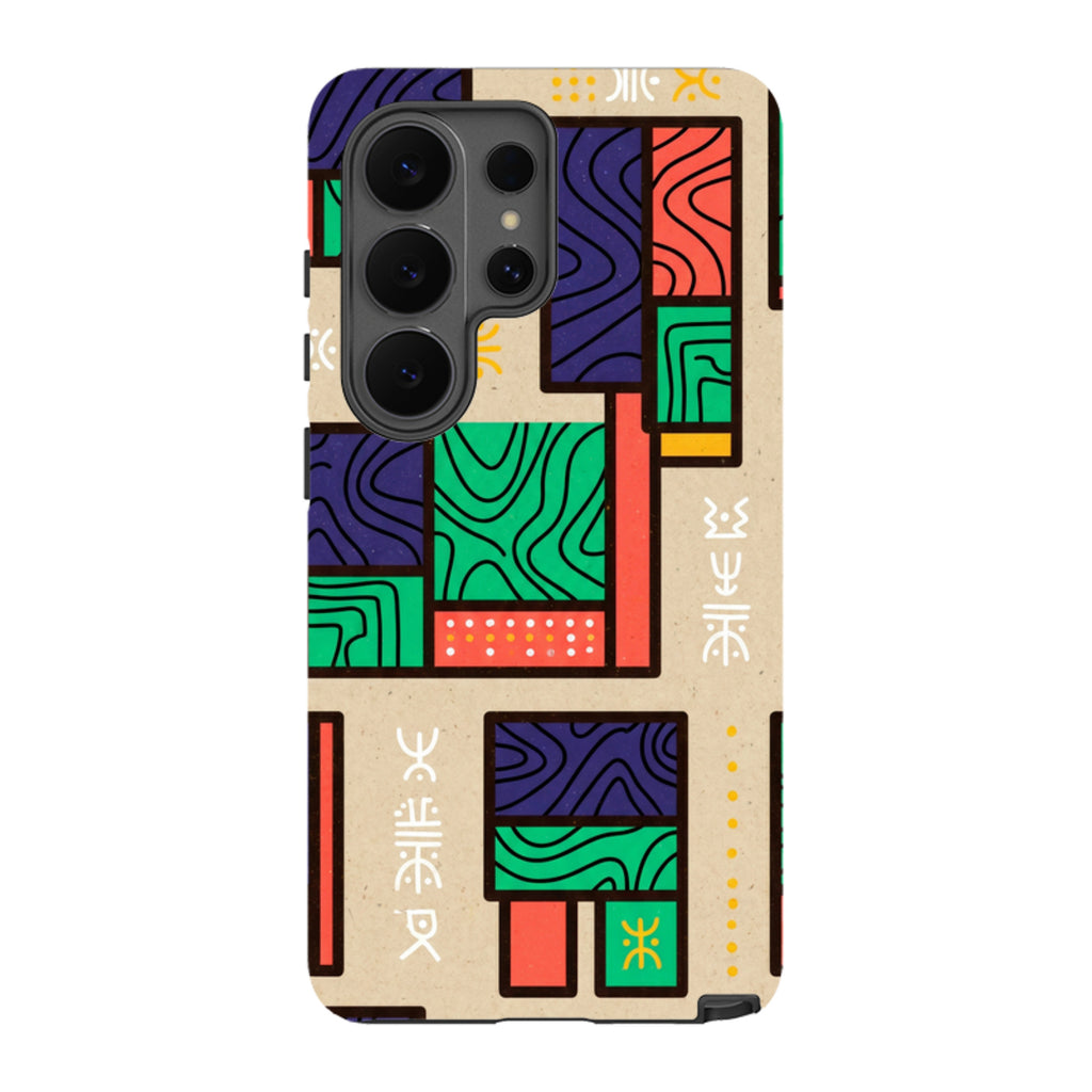 Ankara Blocks on Sand by Ada Okoye Tough Case for Samsung Galaxy — Finnaij