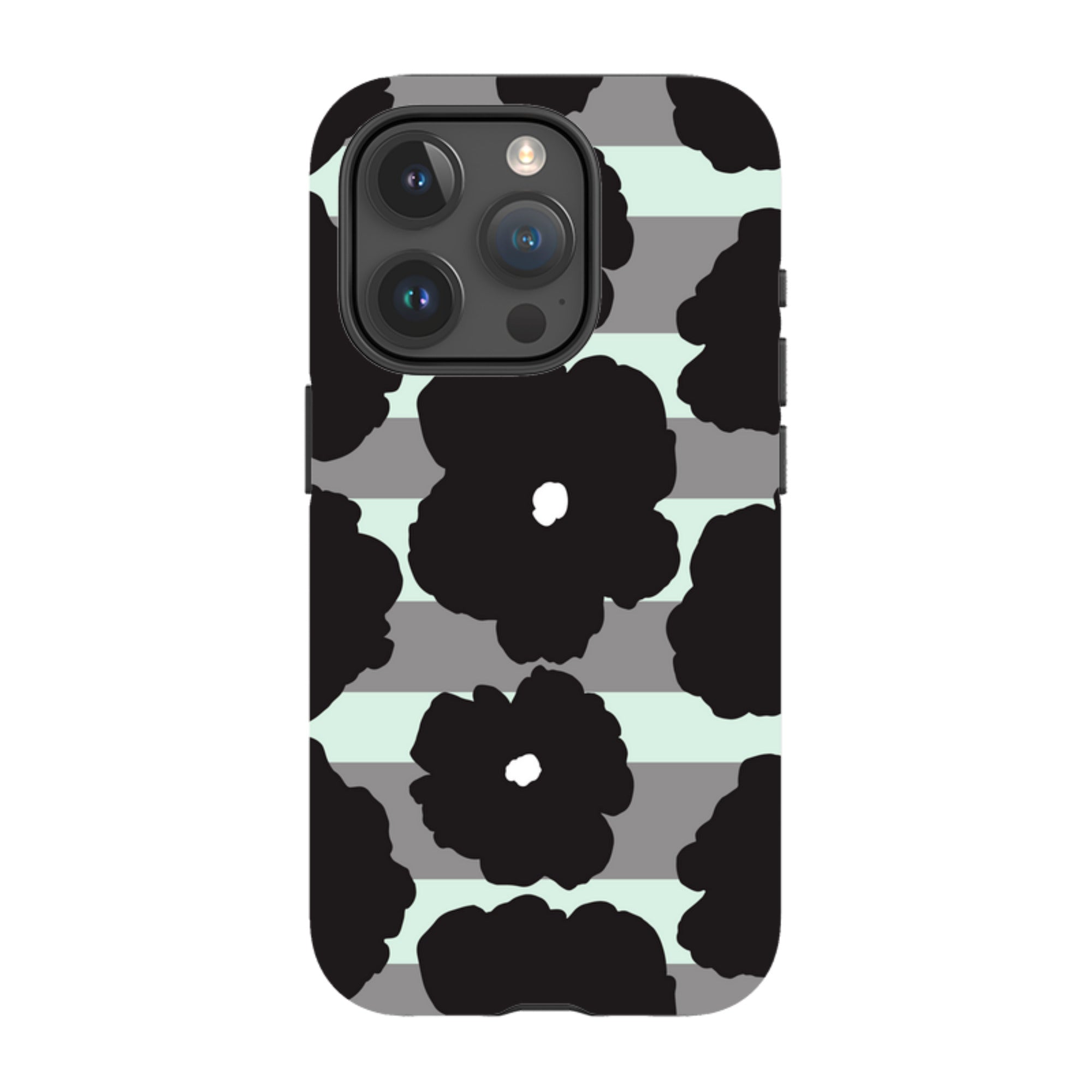 Bold Floral Black — iPhone 15 Pro Magsafe Tough Case — Finnaij