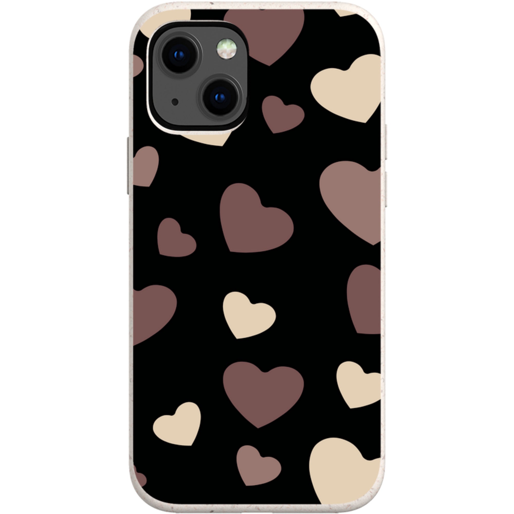 White & Black Hearts — iPhone 13 Mini iPhone Bio-degradable Case — Finnaij