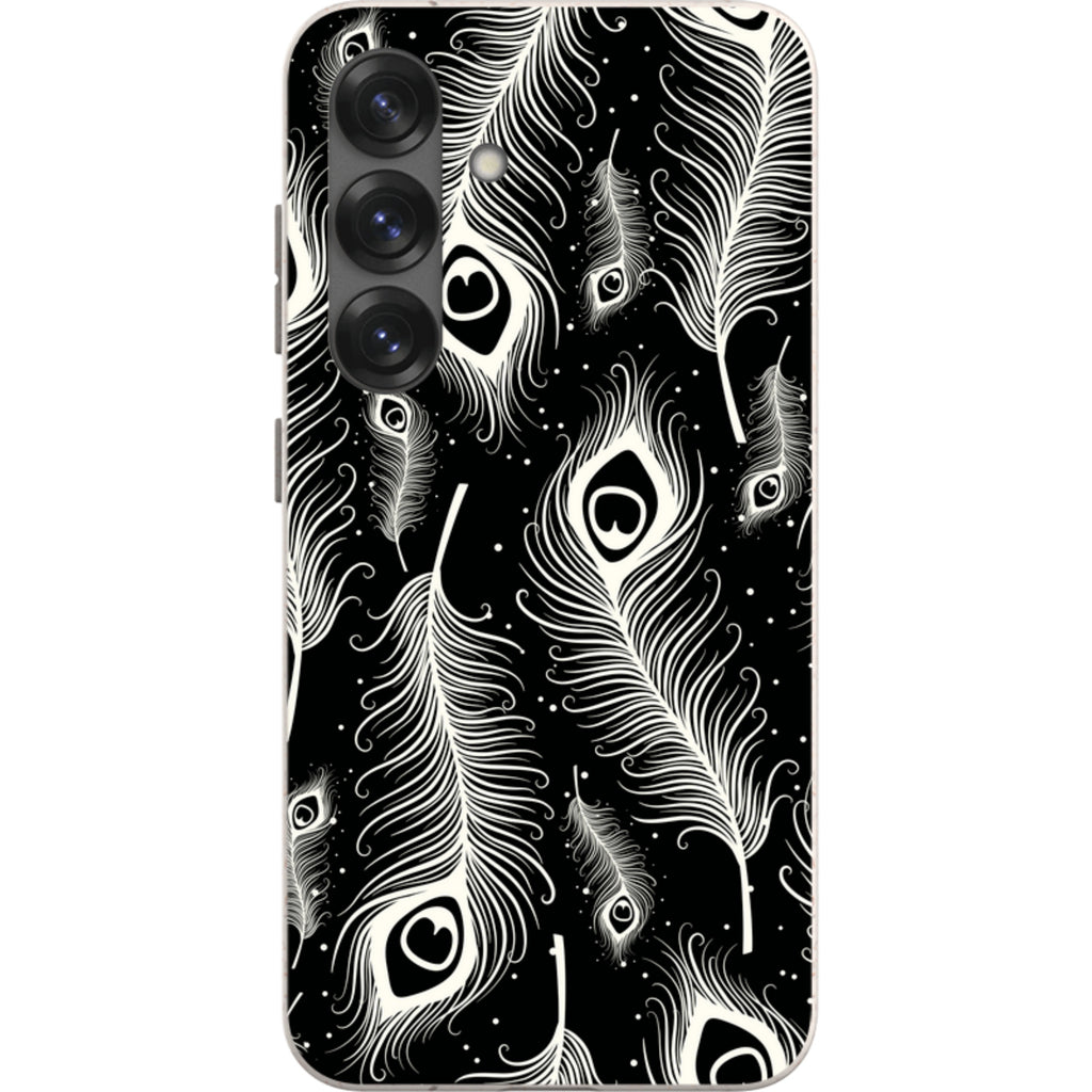 Feathers in Bloom Black — Samsung Galaxy Bio-degradable Case — Finnaij