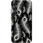 Feathers in Bloom Black — Samsung Galaxy Bio-degradable Case — Finnaij