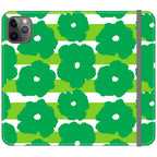 Bold Floral Green Vegan Leather — iPhone 11 Pro Max Wallet Case — Finnaij