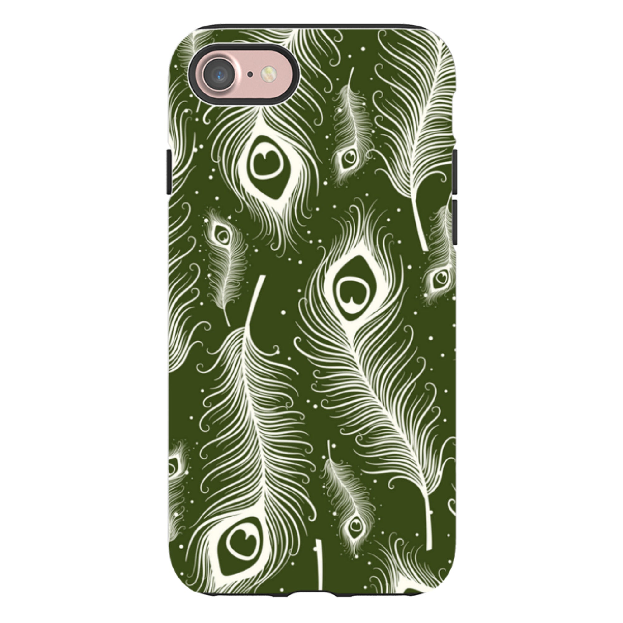 Feathers in Bloom Army Green - iPhone Tough Case