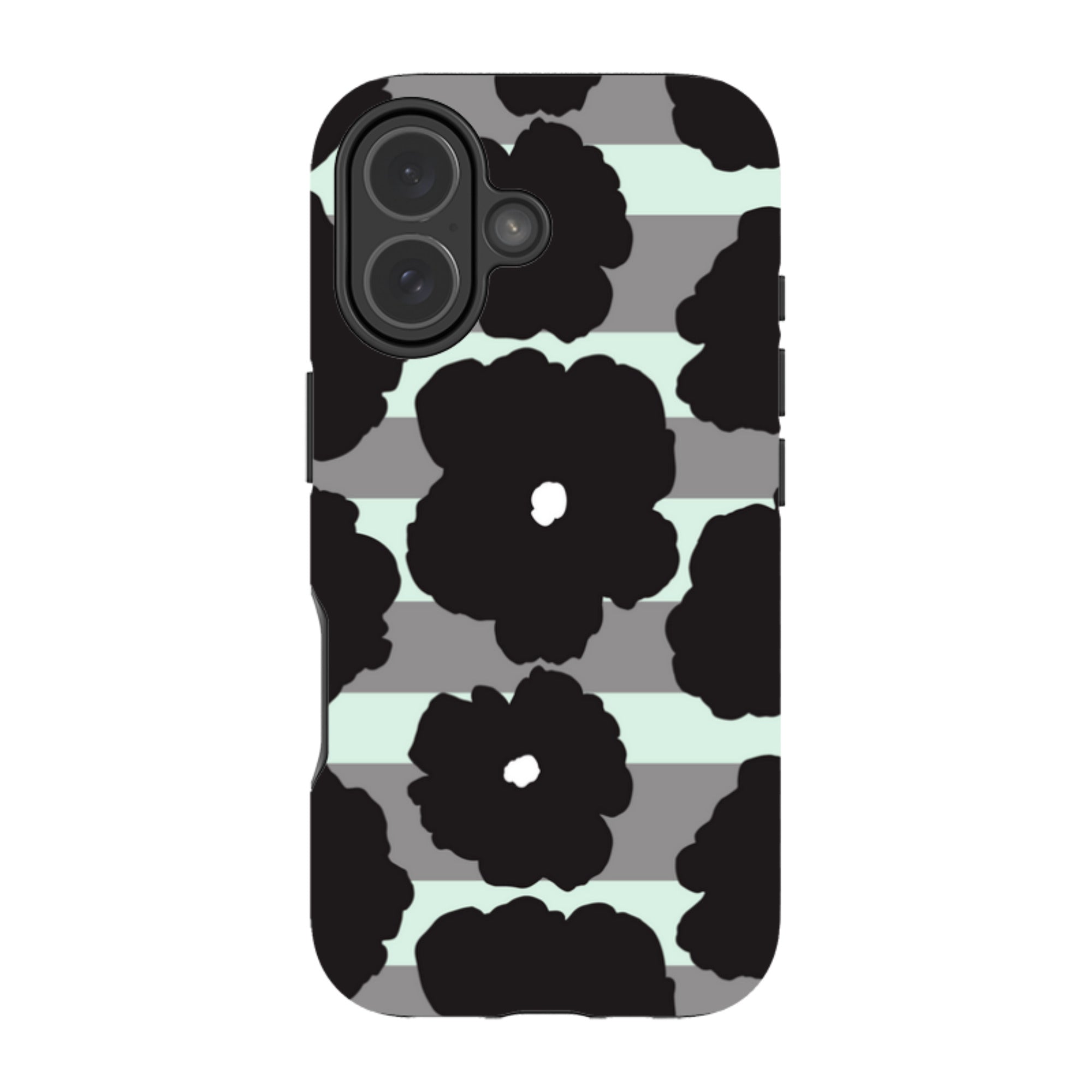 Bold Floral Black — iPhone 17 Magsafe Tough Case — Finnaij