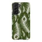 Feathers in Bloom Army Green — S21 Tough Case — Finnaij
