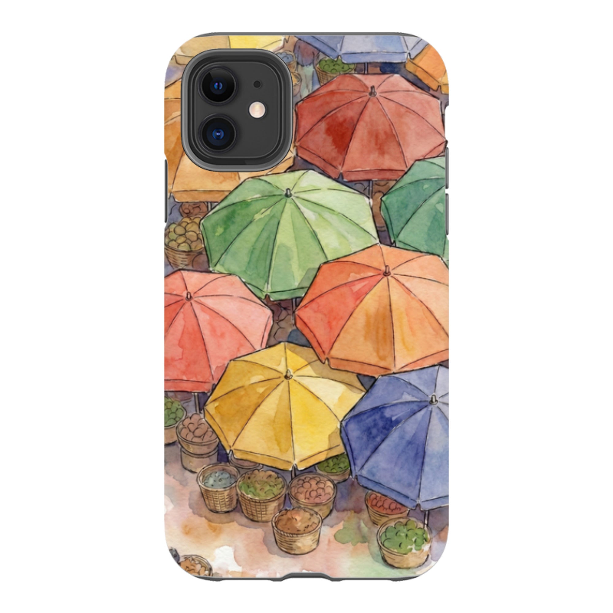 Market Umbrellas from Above by Tobi Akinyemi - iPhone Tough Case