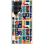 Coastal Indigo Tiles by Ada Okoye — S22 Ultra Samsung Galaxy Bio-degradable Case — Finnaij
