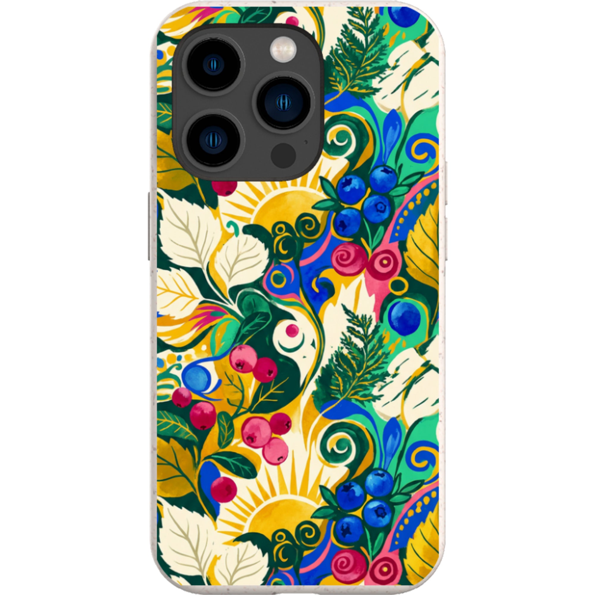 Berry Meadow Glow by Aino Kallio — iPhone 14 Pro iPhone Bio-degradable Case — Finnaij