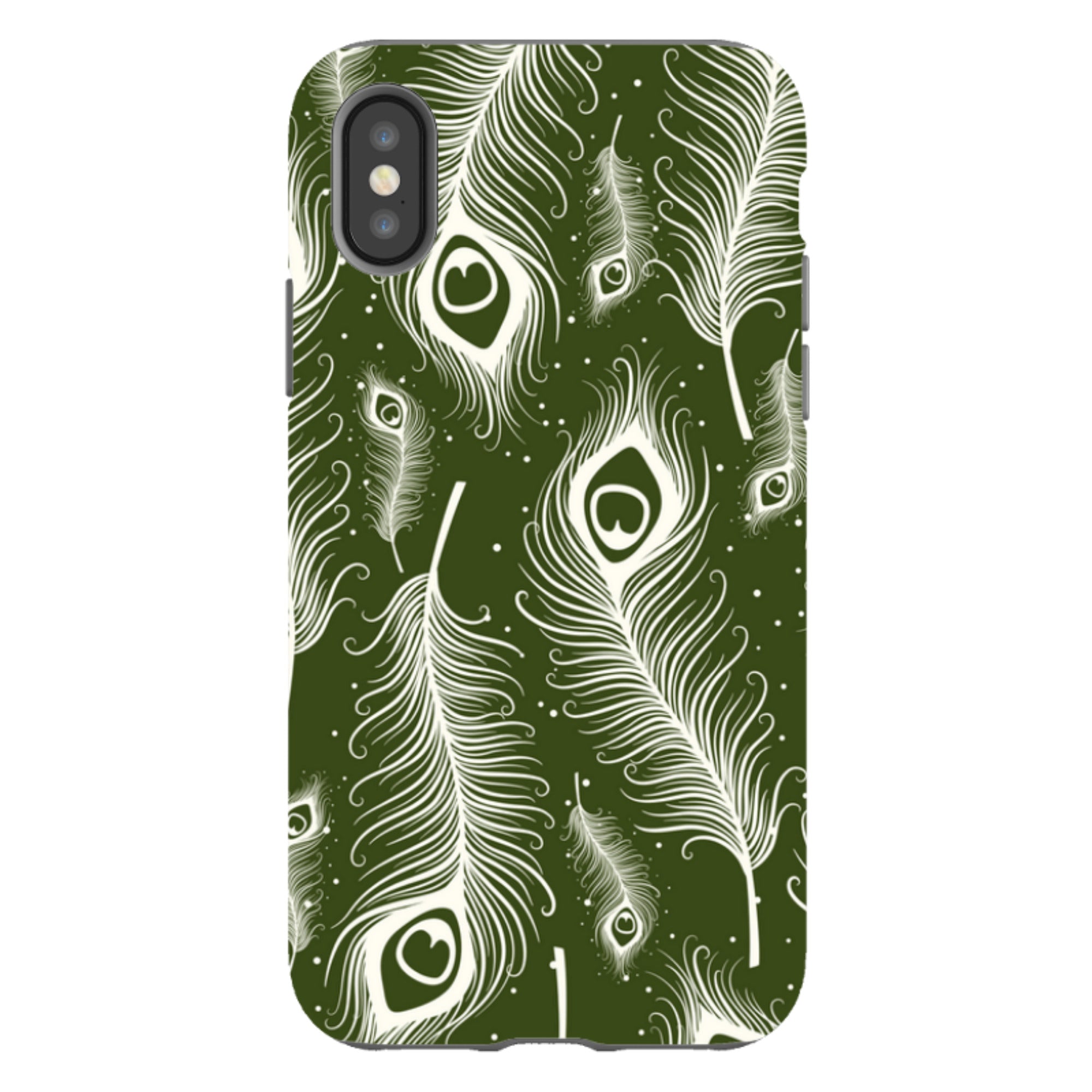 Feathers in Bloom Army Green - iPhone Tough Case