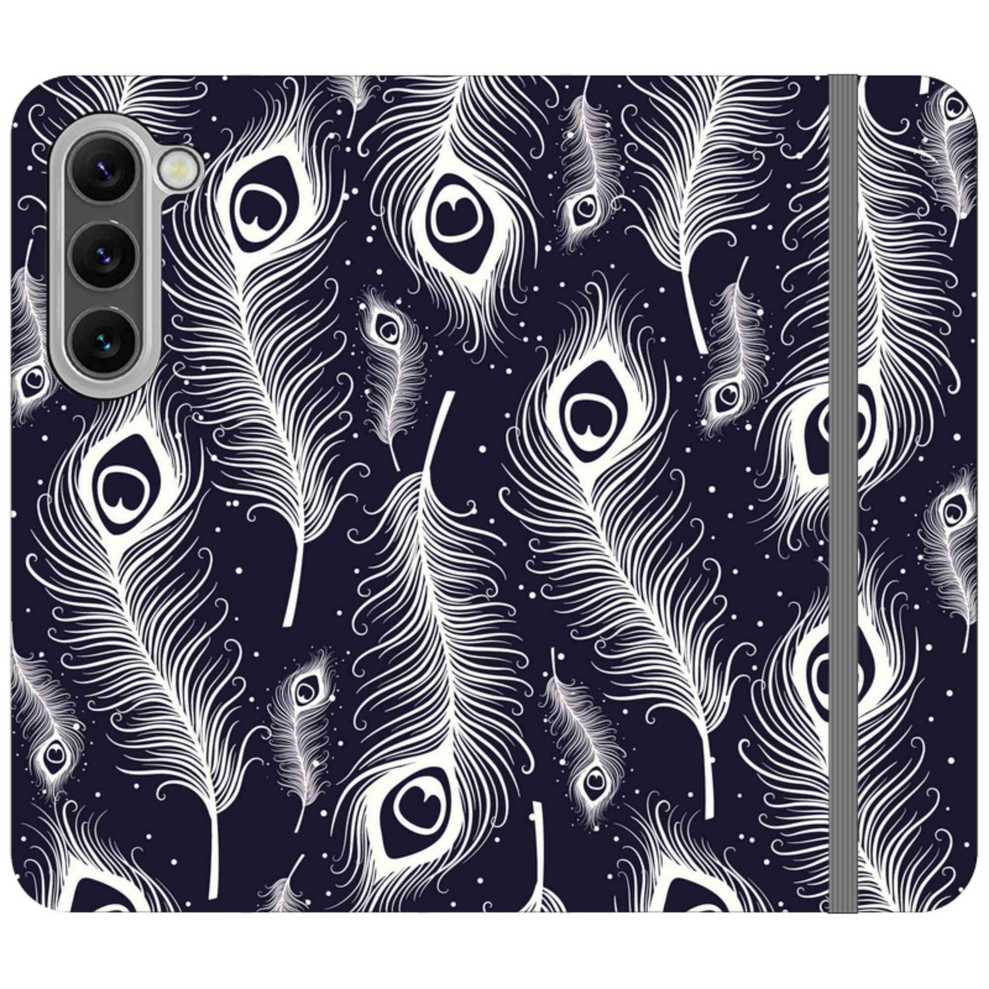 Feathers in Bloom — Apple Vegan Leather Folio Wallet Case — Finnaij