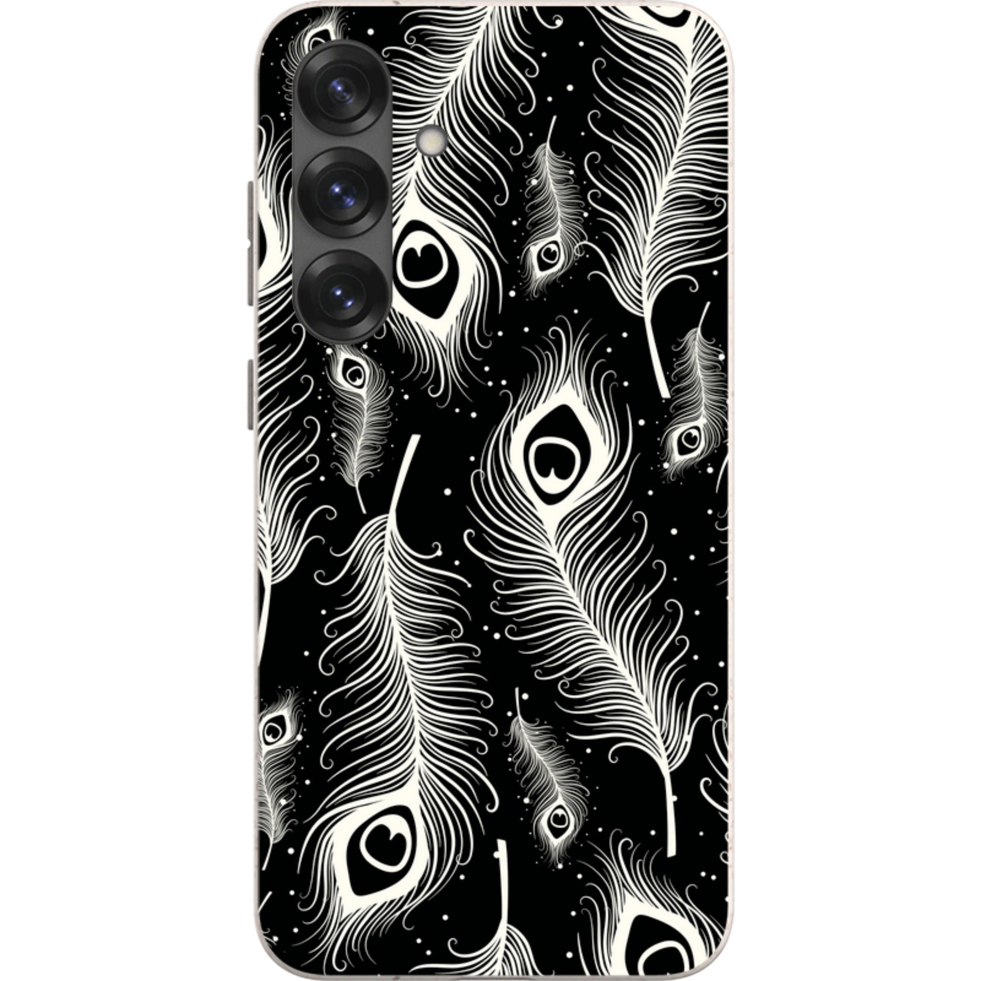 Feathers in Bloom Black — Samsung Galaxy Bio-degradable Case — Finnaij