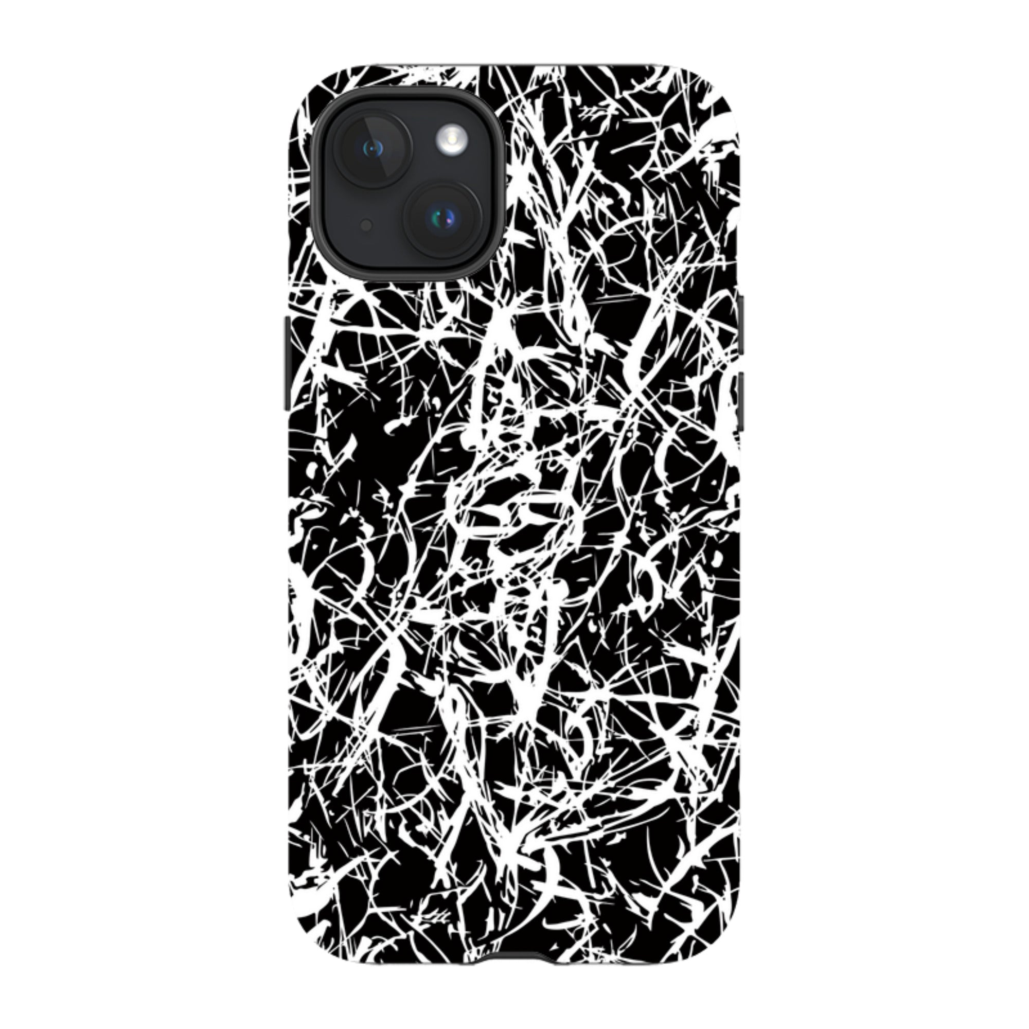 Black-White Grunge — iPhone 15 Plus Magsafe Tough Case — Finnaij