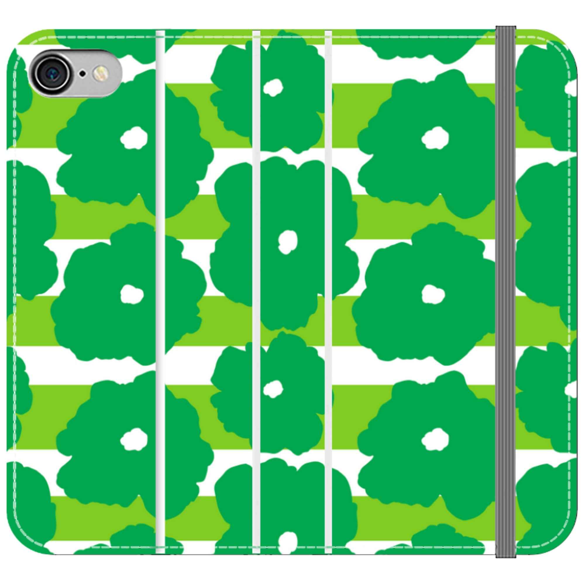 Bold Floral Green Vegan Leather — iPhone SE3 (2022) Wallet Case — Finnaij