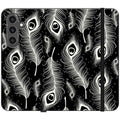 Feathers in Bloom Black — Apple Folio Wallet Case — Finnaij
