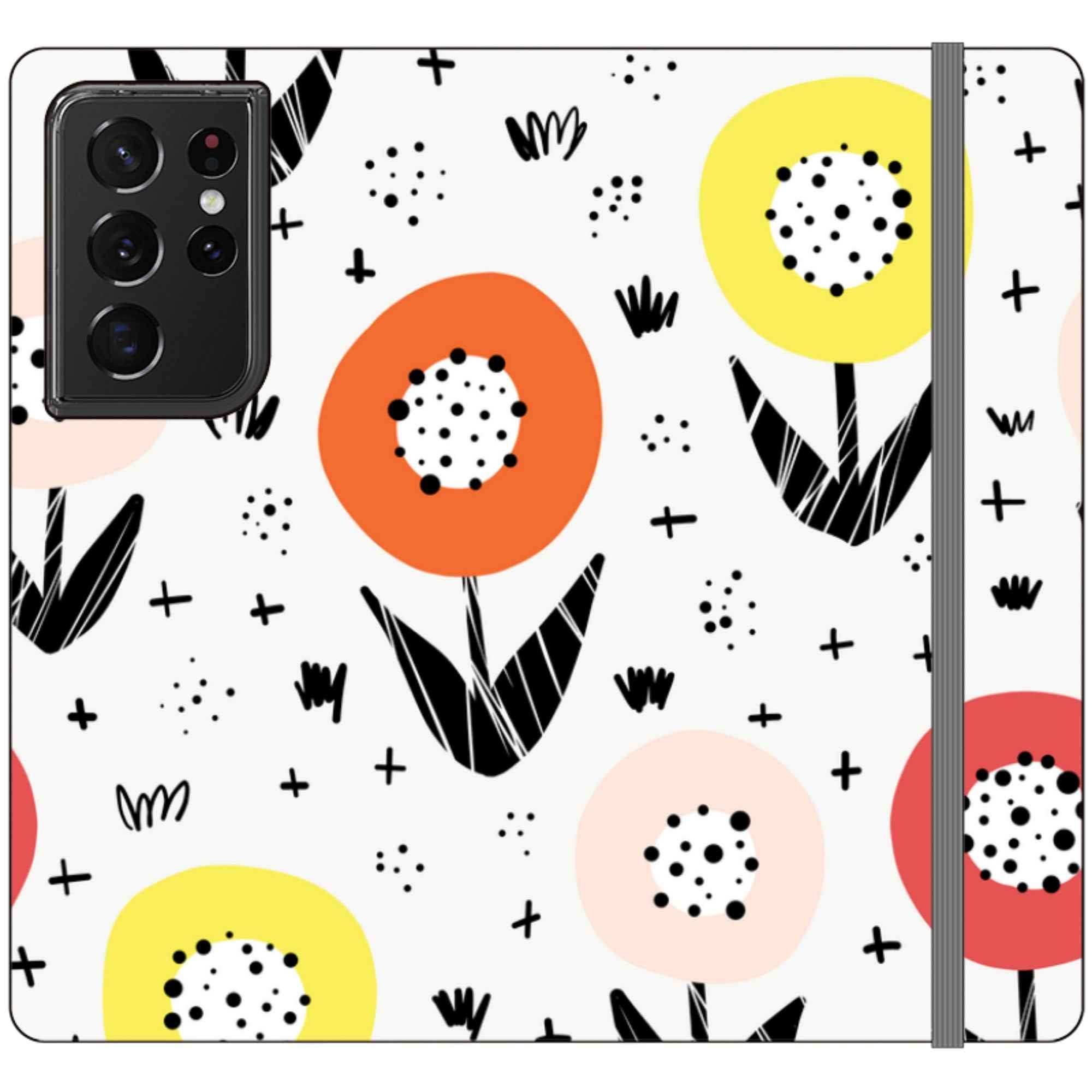 Botanical Doodle — Apple Folio Wallet Phone Case — Finnaij
