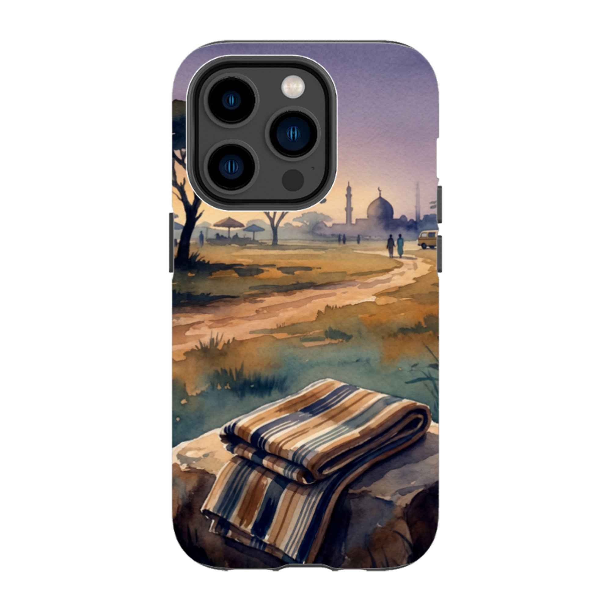Aso-Oke Accent in the Landscape by Tobi Akinyemi - iPhone Tough Case