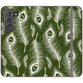 Feathers in Bloom Army Green — S22 Wallet Case — Finnaij