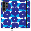 Bold Floral Blue — Apple Vegan Leather Folio Wallet Case — Finnaij