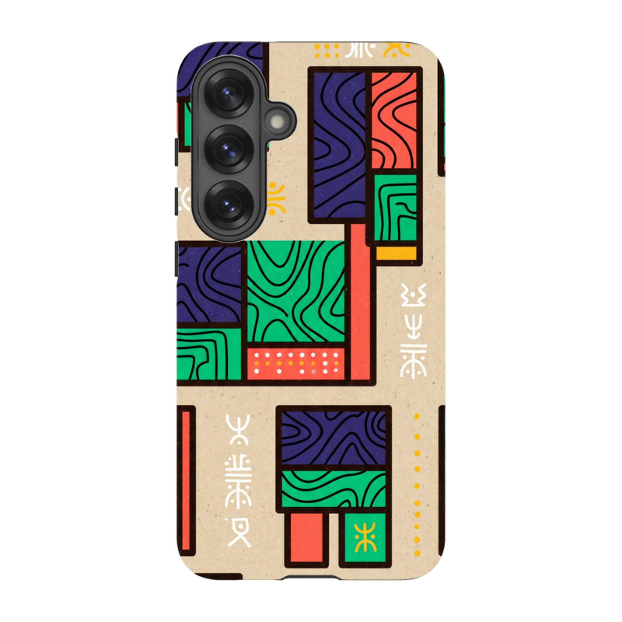 Ankara Blocks on Sand by Ada Okoye — Tough Case for Samsung Galaxy — Finnaij