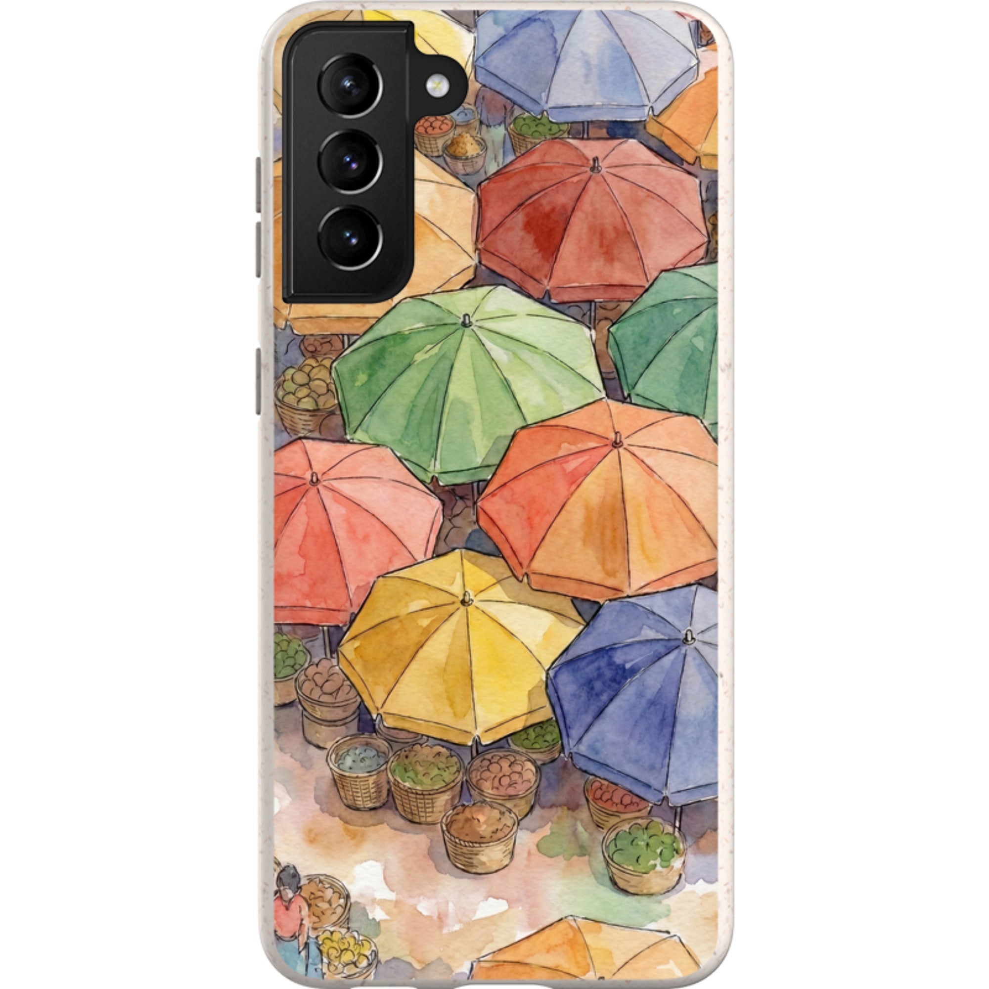 Market Umbrellas from Above by Tobi Akinyemi — Galaxy Bio-degradable Case for Samsung Galaxy — Finnaij