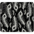 Feathers in Bloom Black — S21 Wallet Case — Finnaij