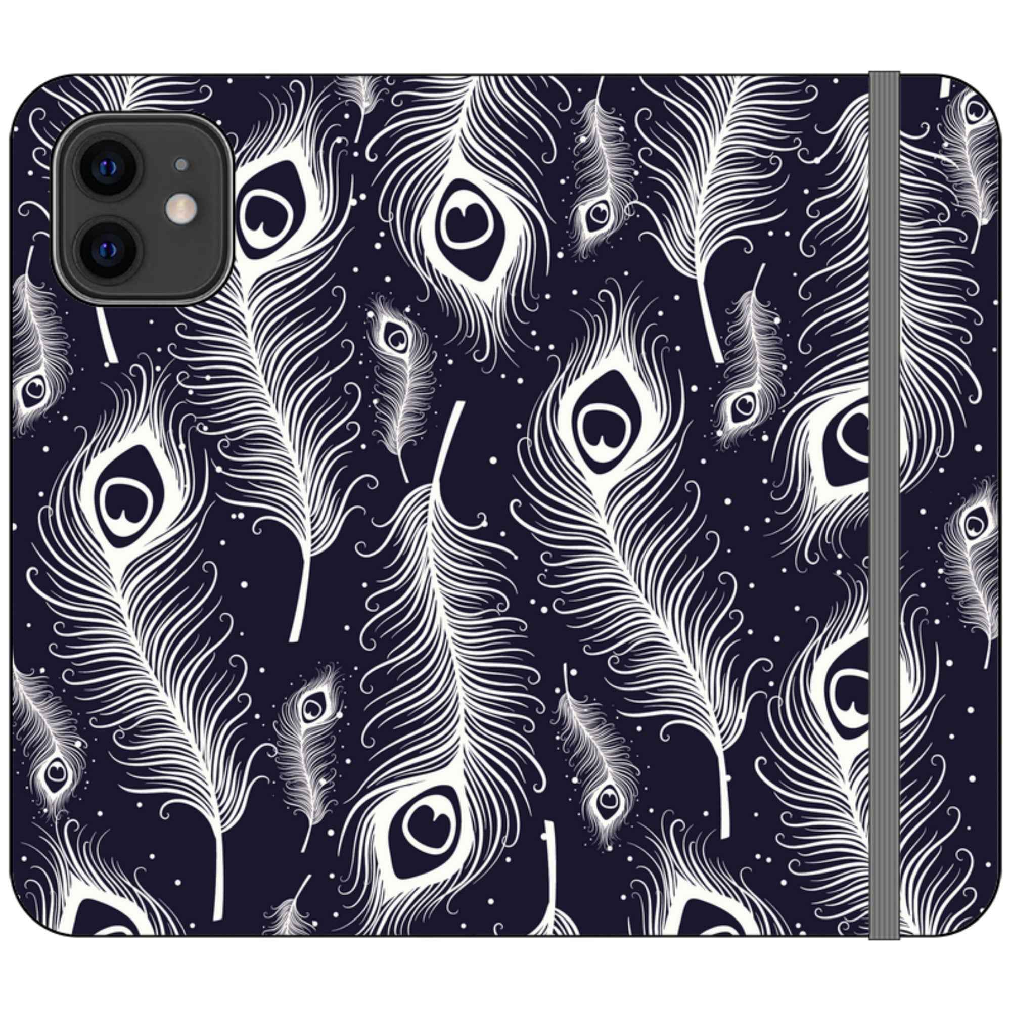 Feathers in Bloom Vegan Leather — iPhone 12 Wallet Case — Finnaij