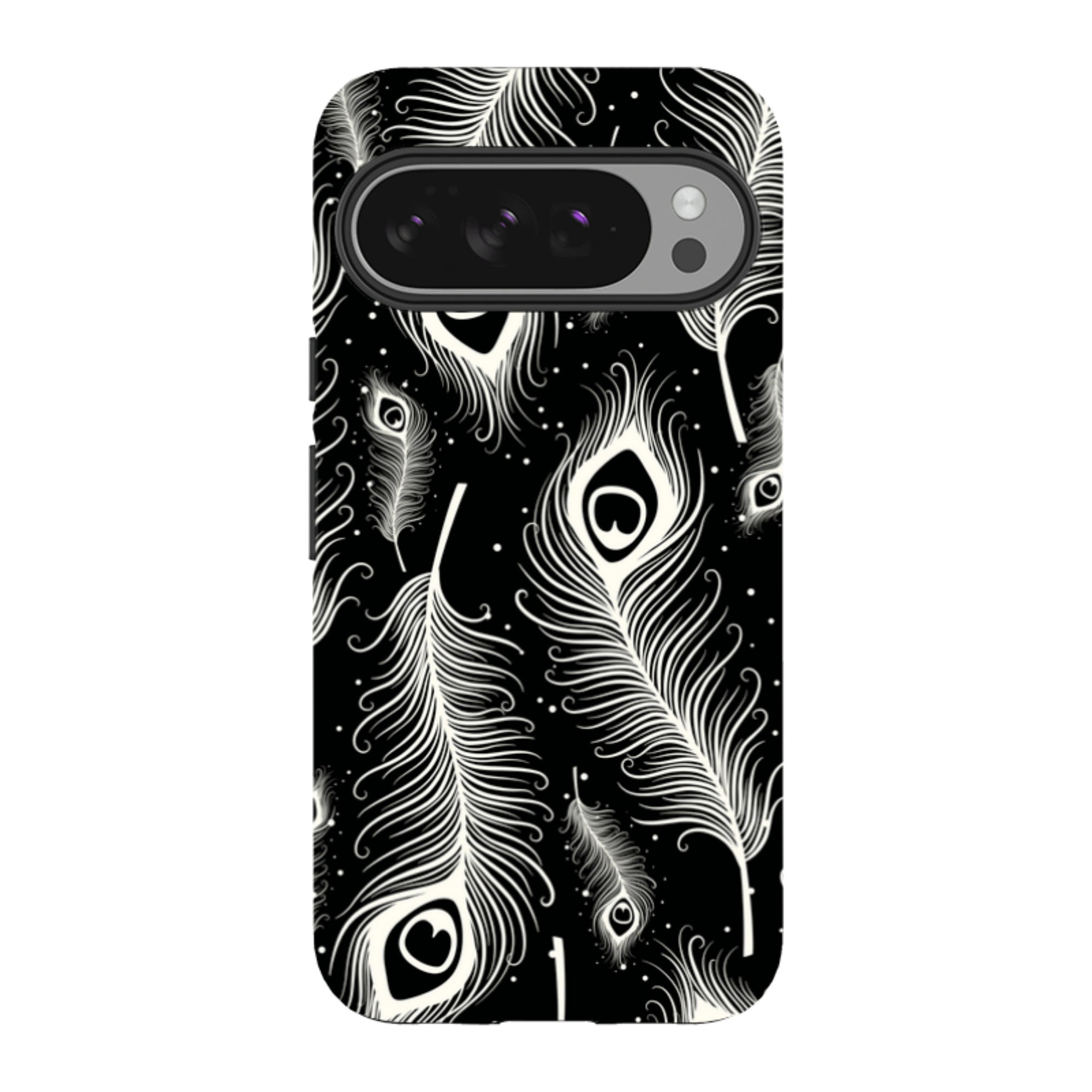 Feathers in Bloom Black — Google Tough Case — Finnaij