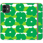 Bold Floral Green Vegan Leather — iPhone 12 Wallet Case — Finnaij