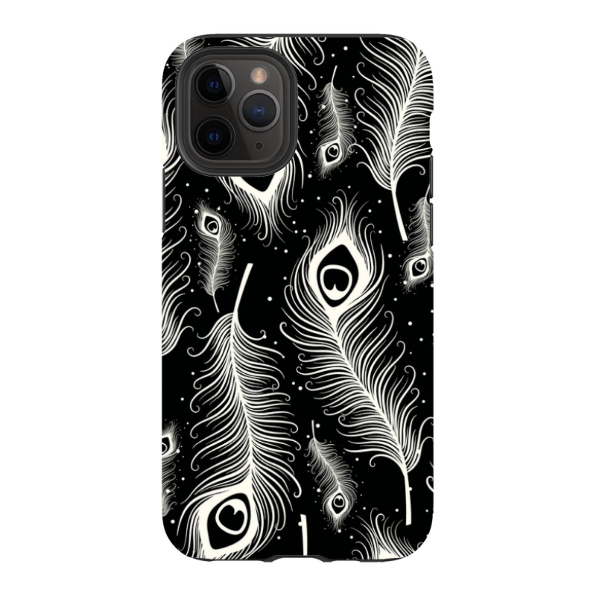 Feathers in Bloom Black - iPhone Tough Case
