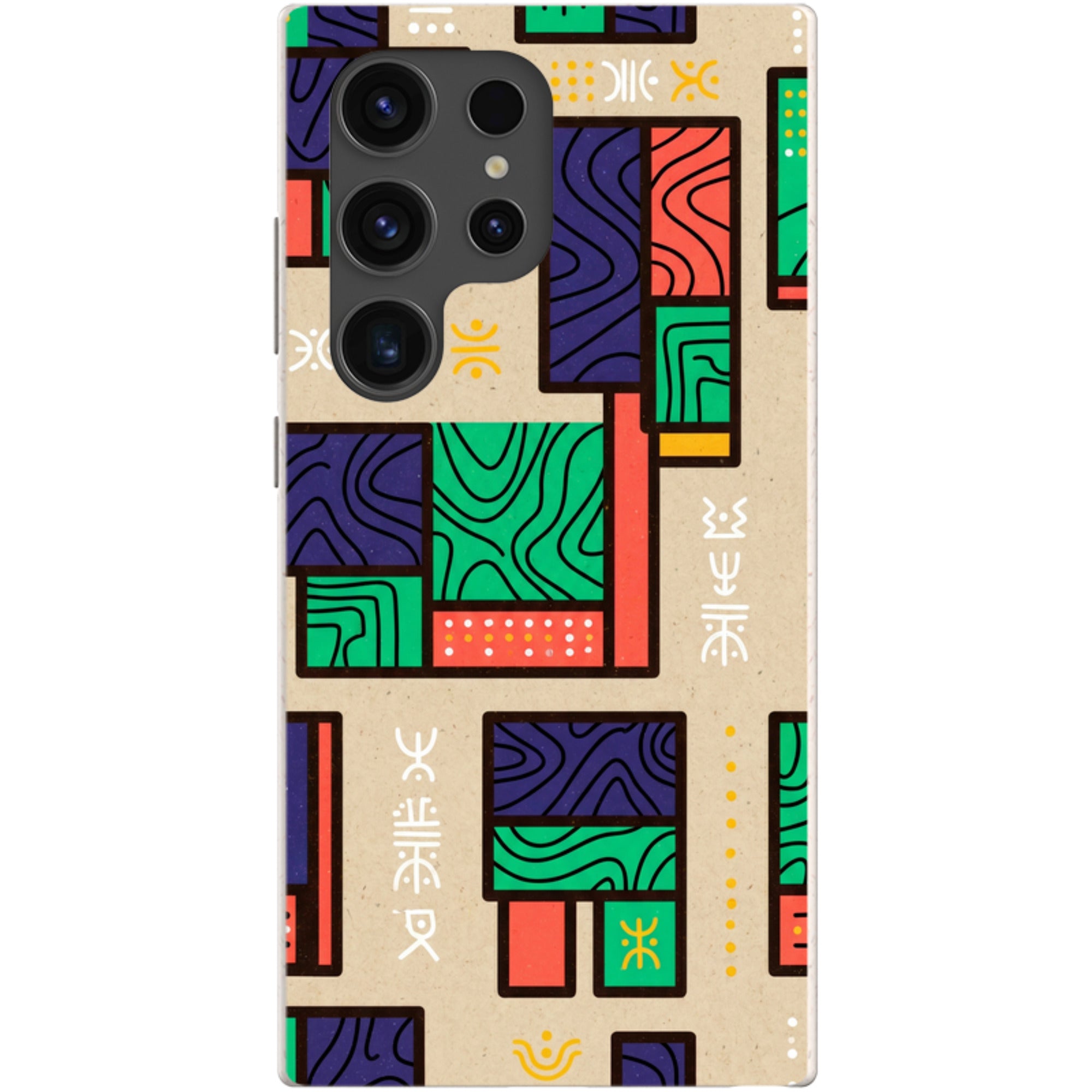 Ankara Blocks on Sand by Ada Okoye — Galaxy Bio-degradable Case for Samsung Galaxy — Finnaij