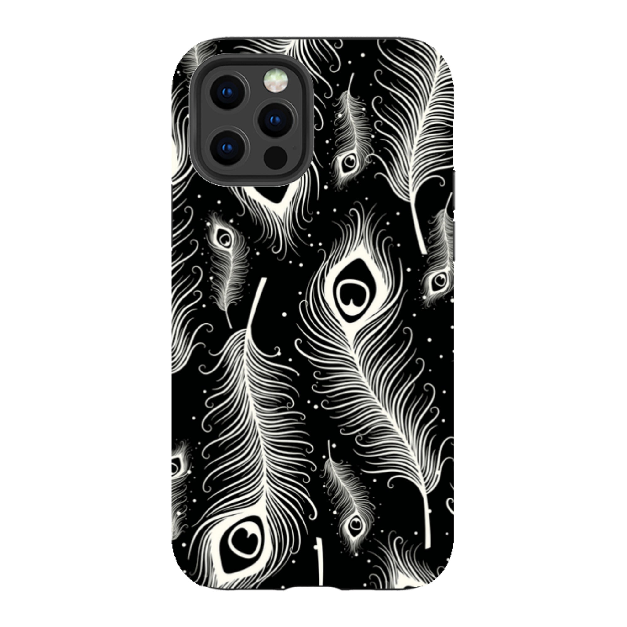 Feathers in Bloom Black - iPhone Tough Case