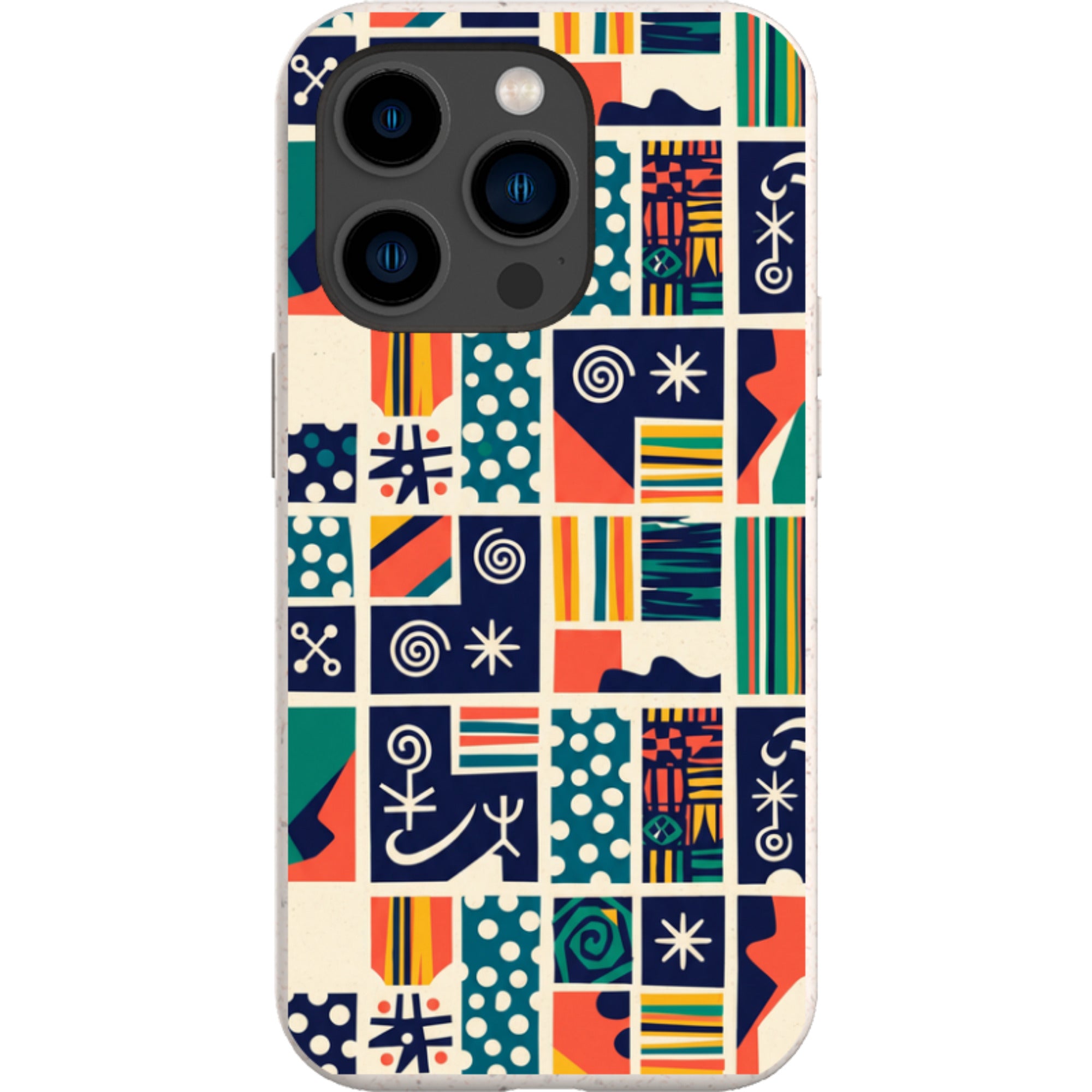Coastal Indigo Tiles by Ada Okoye — iPhone 14 Pro iPhone Bio-degradable Case — Finnaij