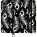 Feathers in Bloom Black — Apple Folio Wallet Case — Finnaij