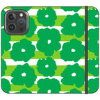 Bold Floral Green Vegan Leather — iPhone 16 Pro Wallet Case — Finnaij