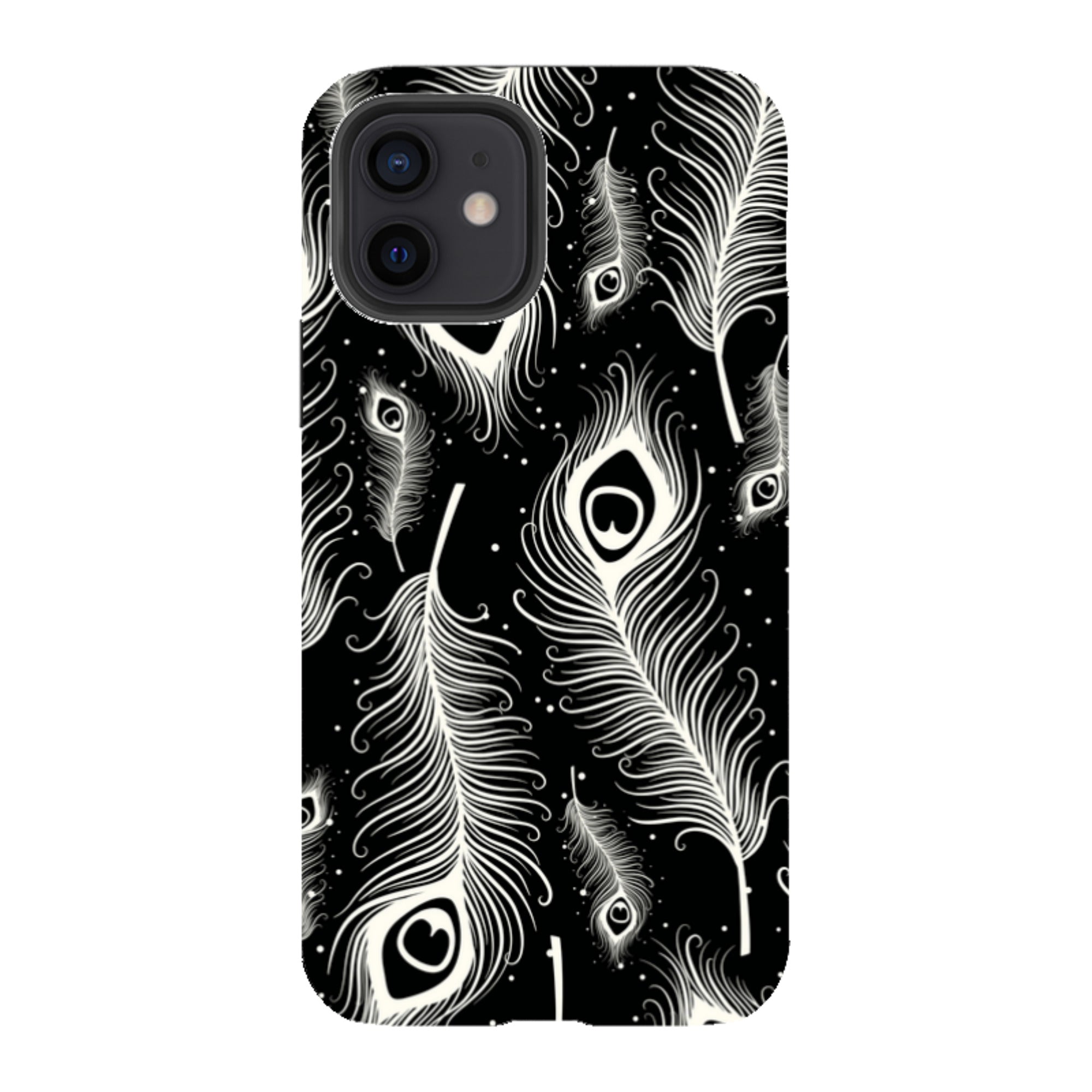 Feathers in Bloom Black - iPhone Tough Case