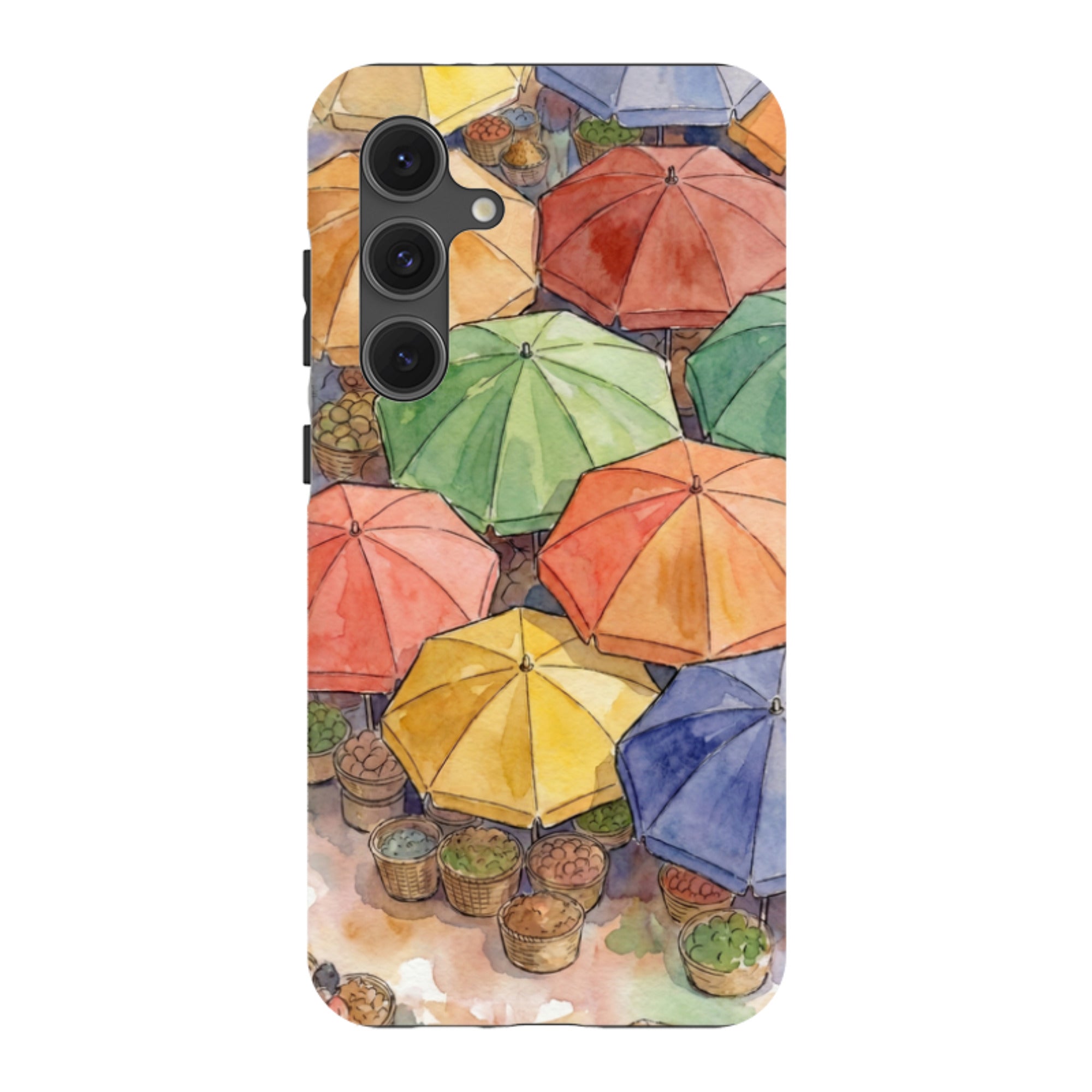 Market Umbrellas from Above by Tobi Akinyemi — Tough Case for Samsung Galaxy — Finnaij