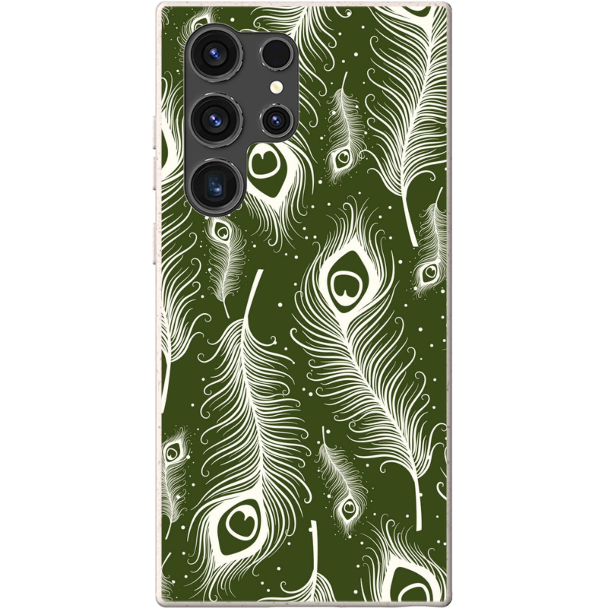 Feathers in Bloom Army Green — Samsung Galaxy Bio-degradable Case — Finnaij