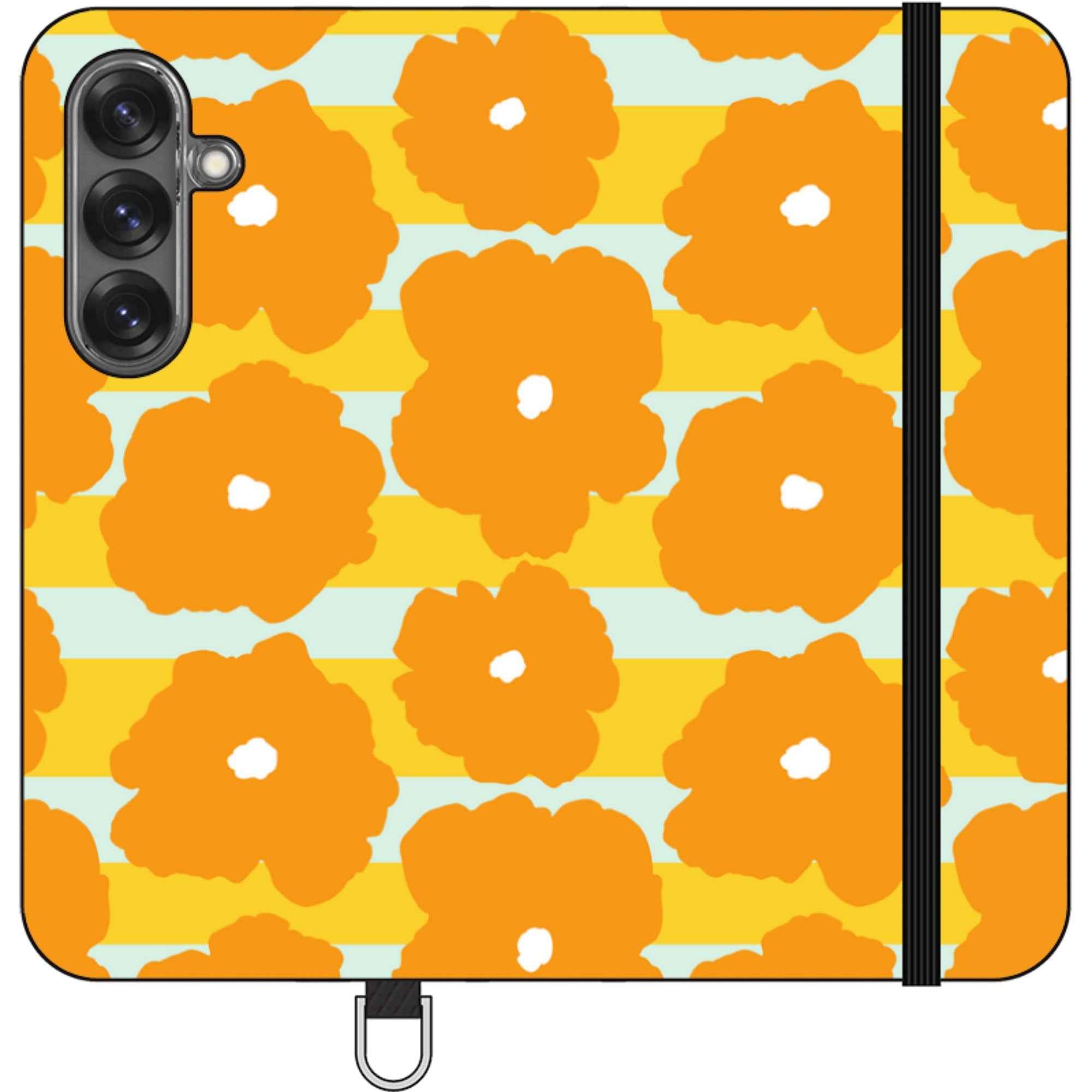 Bold Floral Orange — Apple Folio Wallet Case — Finnaij