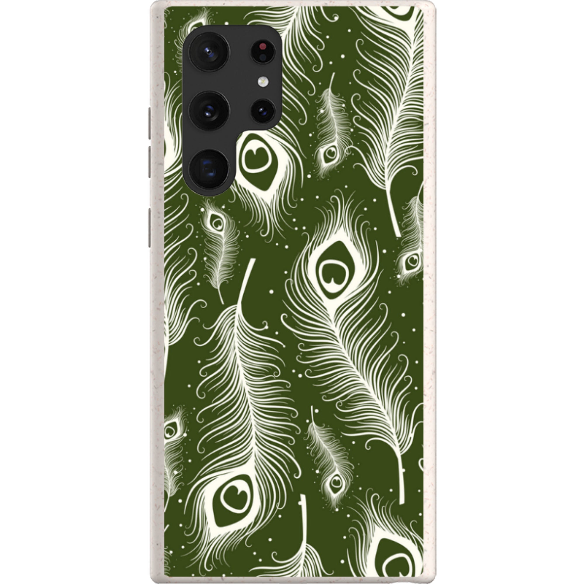 Feathers in Bloom Army Green — Samsung Galaxy Bio-degradable Case — Finnaij