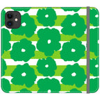 Bold Floral Green Vegan Leather — iPhone 11 Wallet Case — Finnaij