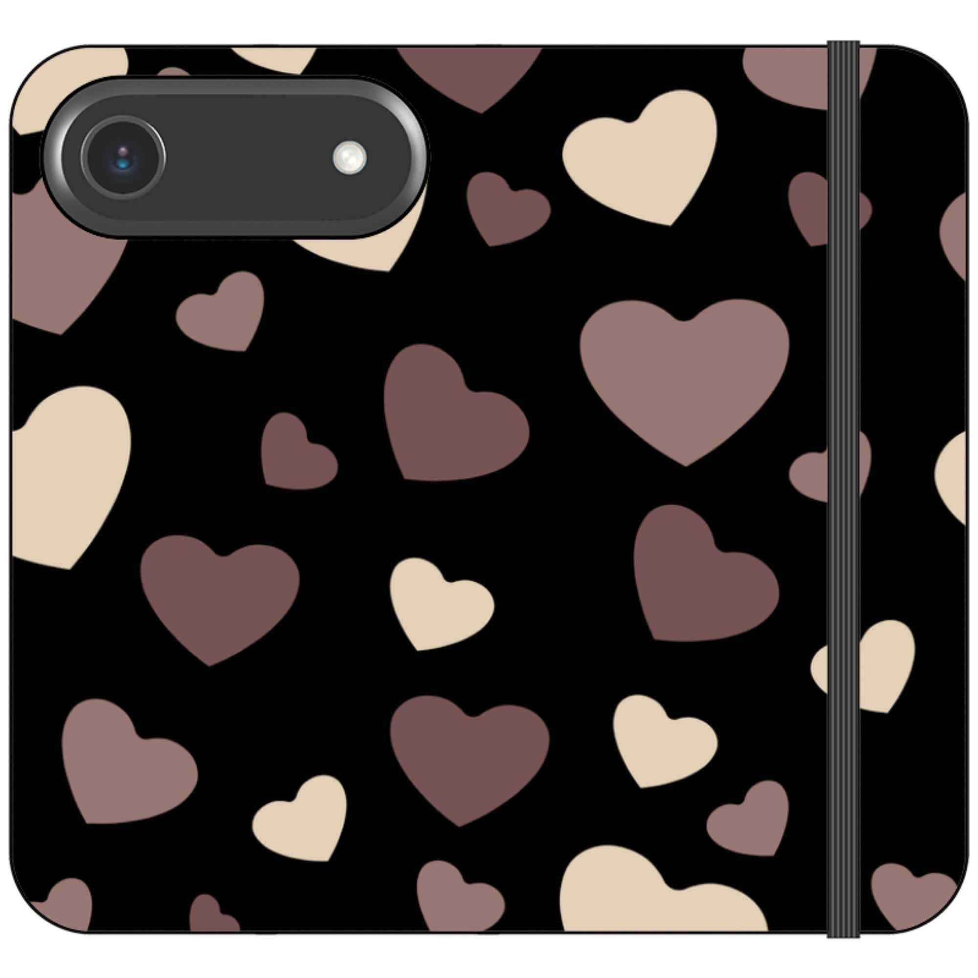 White & Black Hearts Vegan Leather — iPhone 17 Air Wallet Case — Finnaij
