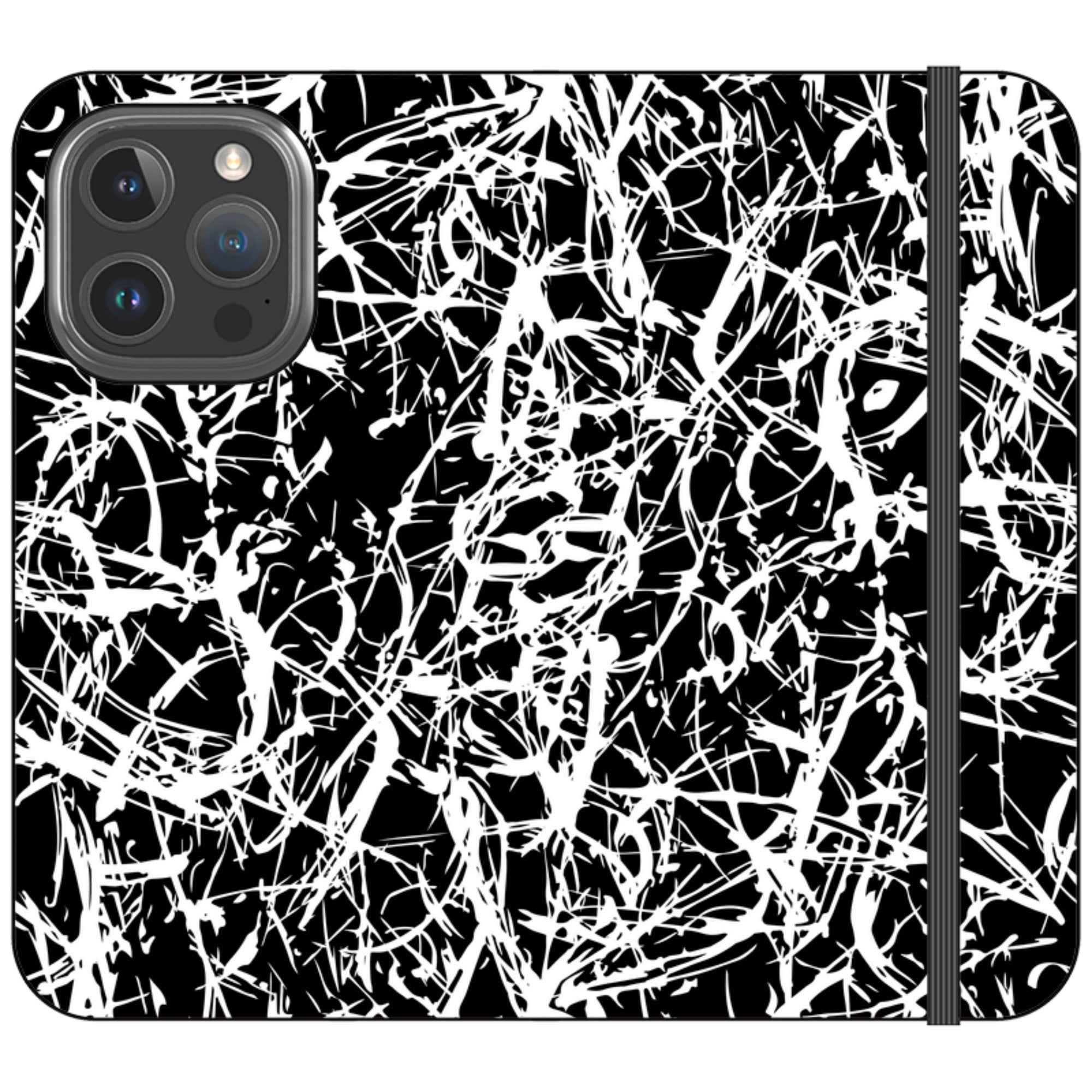 Black-White Grunge — iPhone 16 Pro Wallet Case — Finnaij