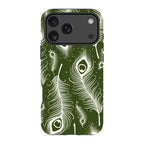 Feathers in Bloom Army Green — Apple iPhone Tough Case — Finnaij