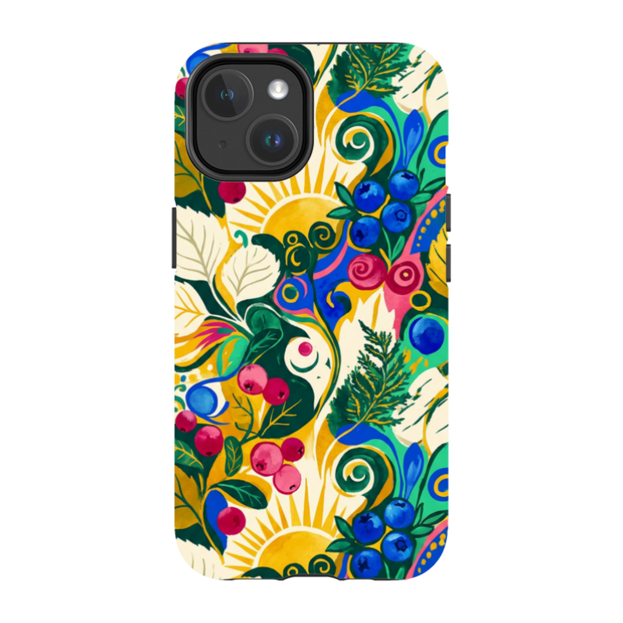 Berry Meadow Glow by Aino Kallio — iPhone 14 Magsafe Tough Case — Finnaij
