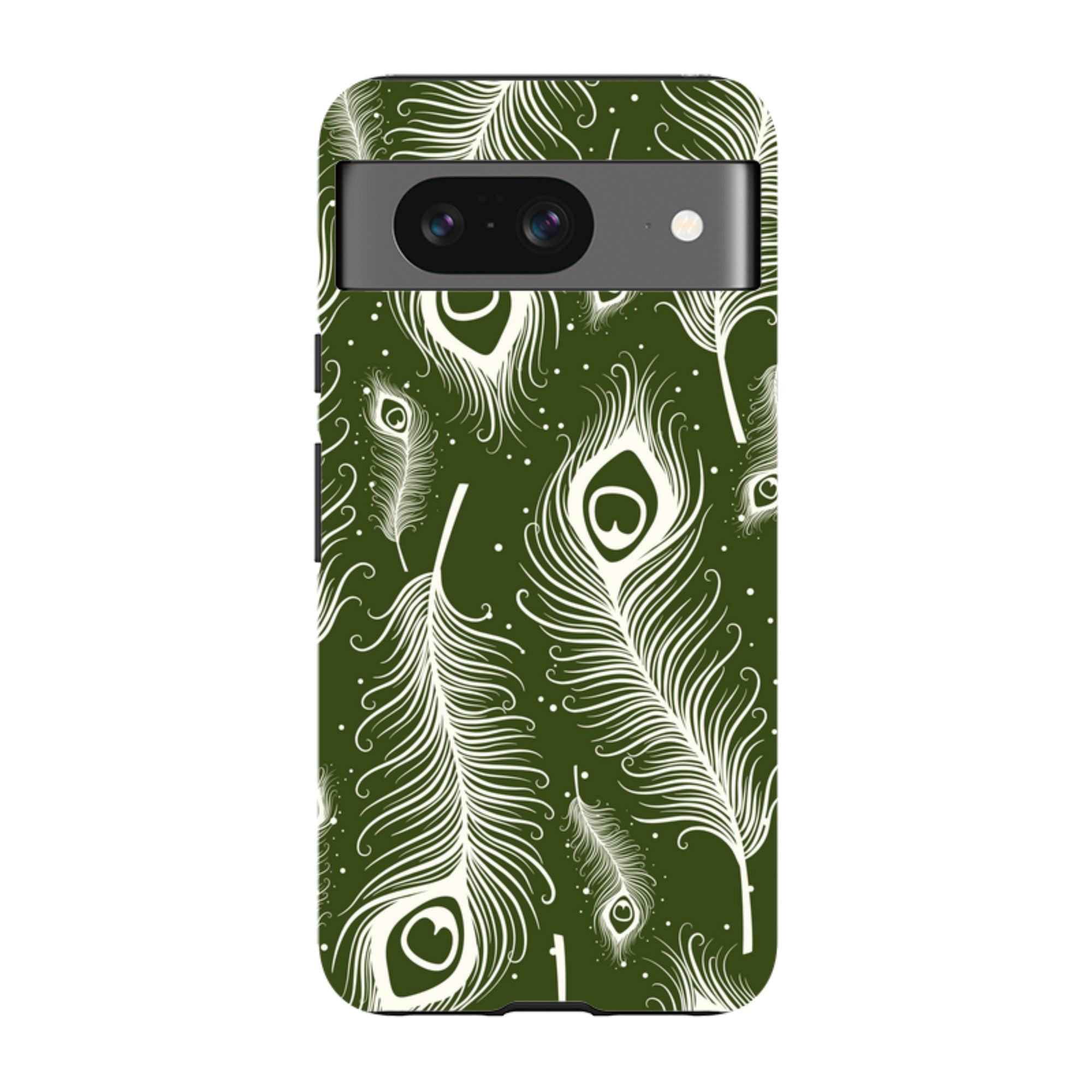 Feathers in Bloom Army Green — Google Tough Case — Finnaij