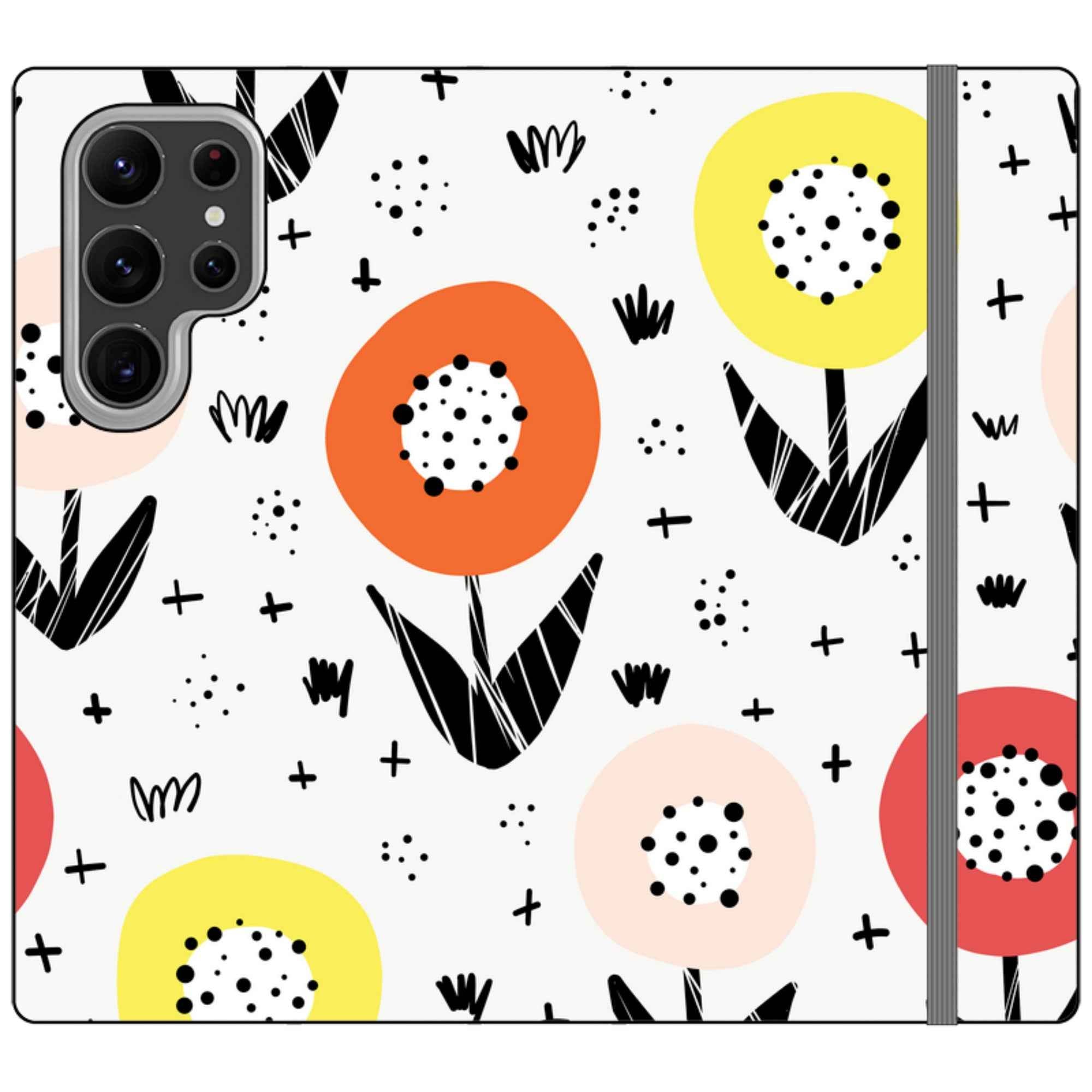 Botanical Doodle — Apple Folio Wallet Phone Case — Finnaij