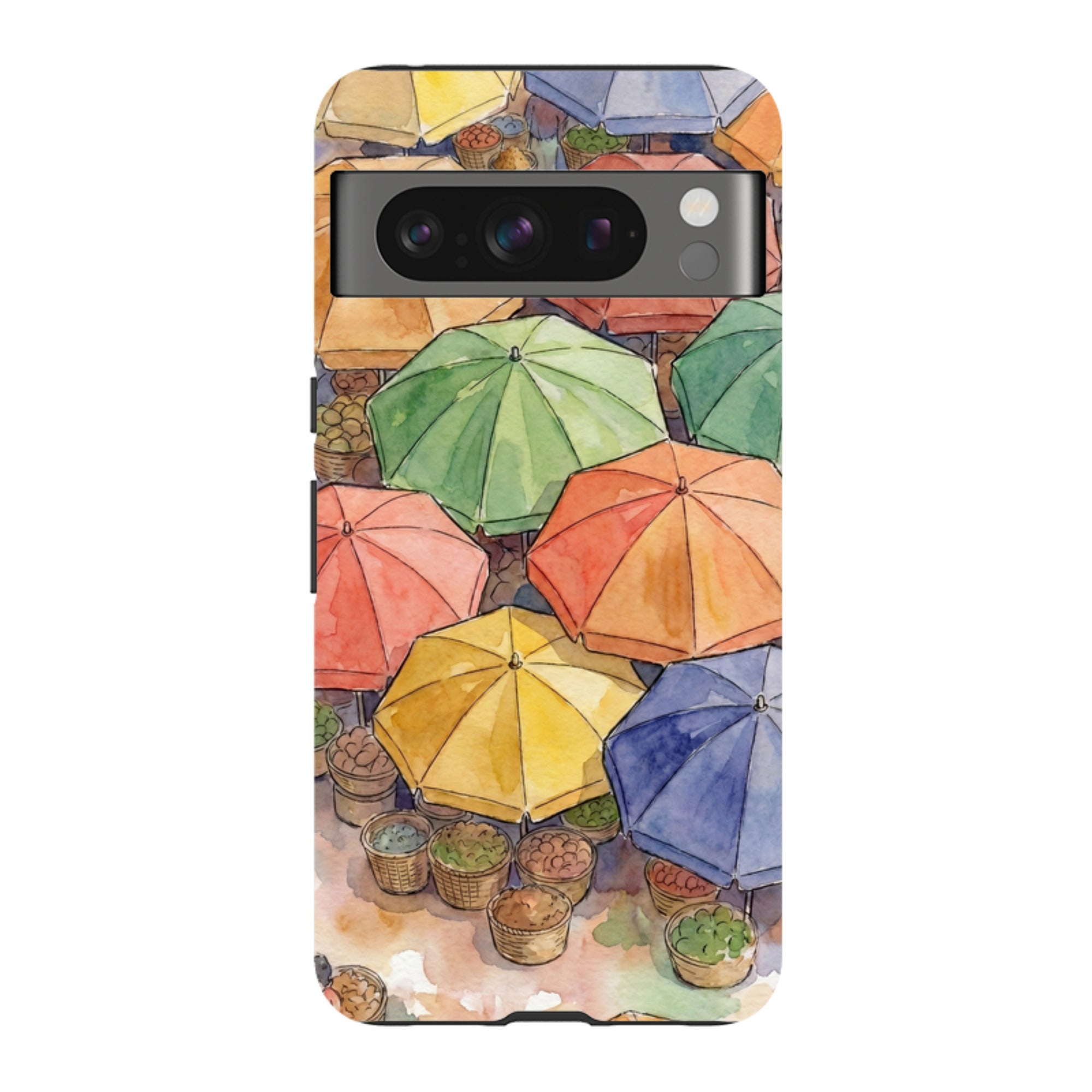 Market Umbrellas from Above by Tobi Akinyemi — Tough Case for Google Pixel — Finnaij