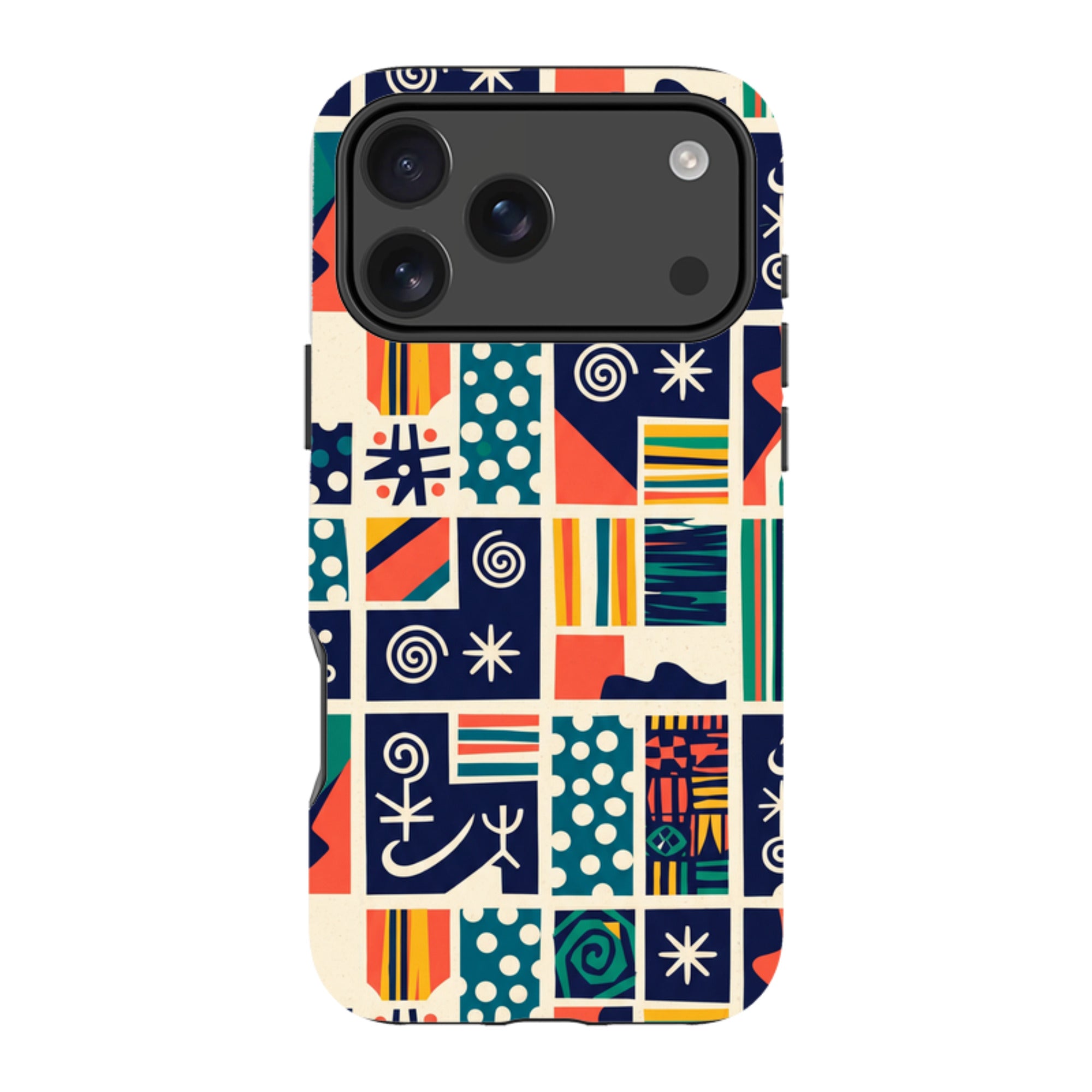 Coastal Indigo Tiles by Ada Okoye MagSafe Tough Case for iPhone — Finnaij