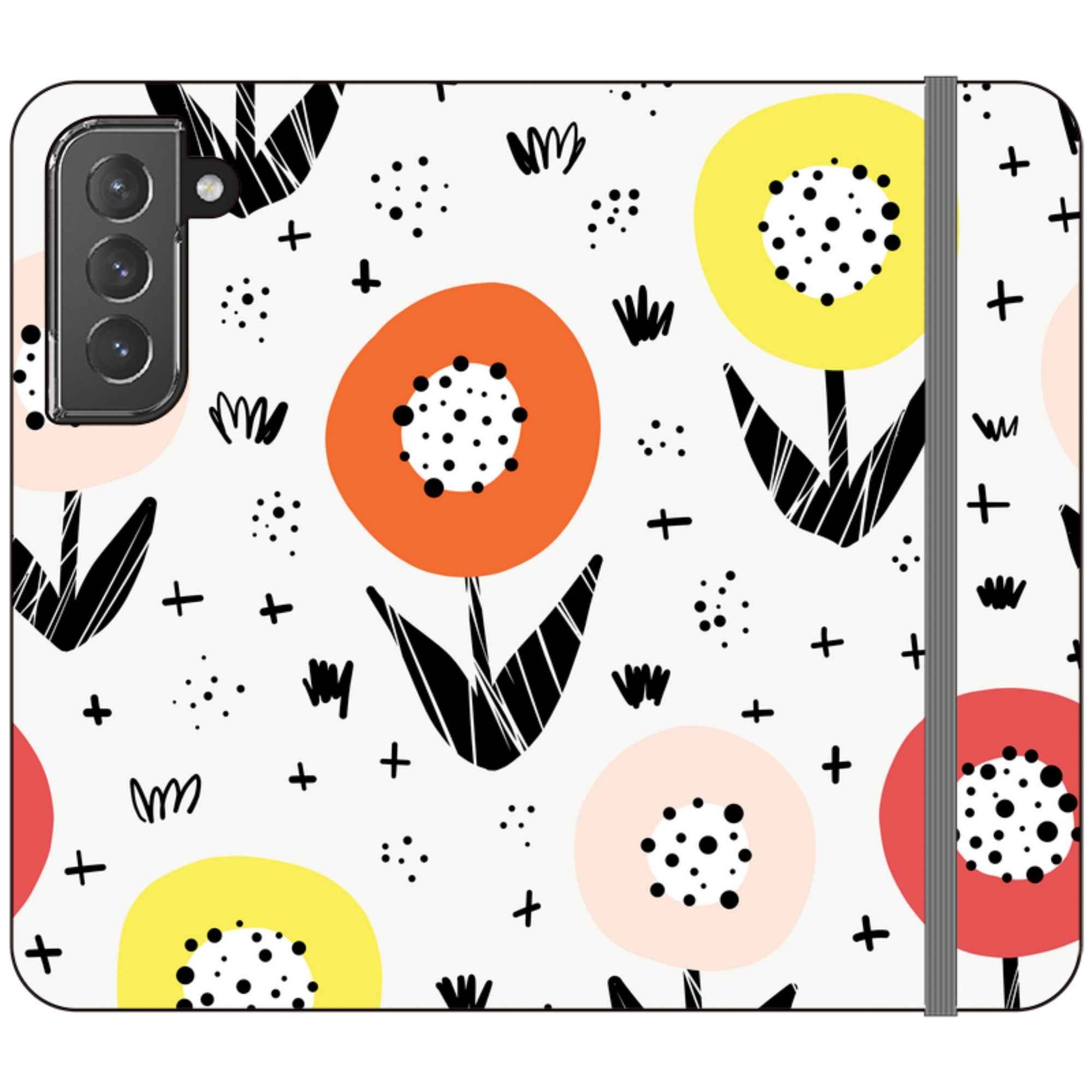 Botanical Doodle — Apple Folio Wallet Phone Case — Finnaij